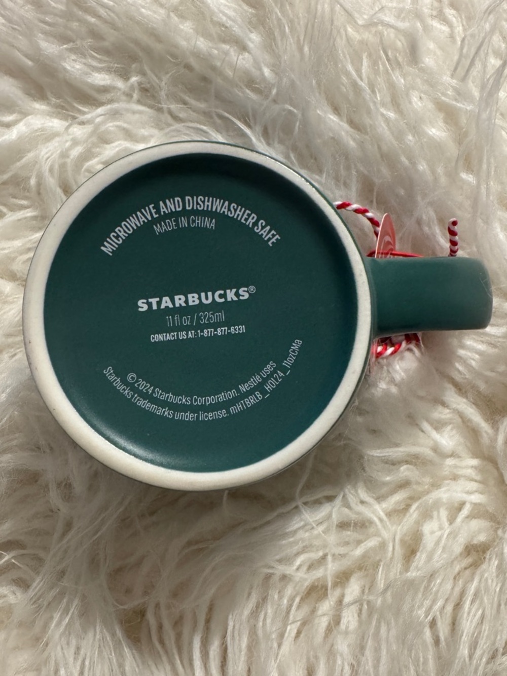 Starbucks Dark Green Logo Ceramic Coffee Mug with Red Tag - Picture 2 of 4